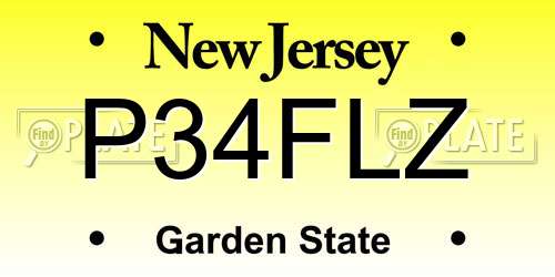 P34FLZ New Jersey License Plate