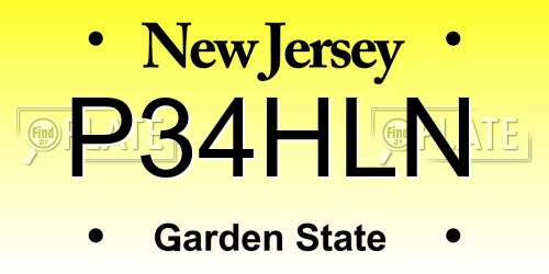 P34HLN New Jersey License Plate