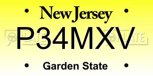 P34MXV New Jersey License Plate
