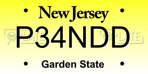 P34NDD New Jersey License Plate