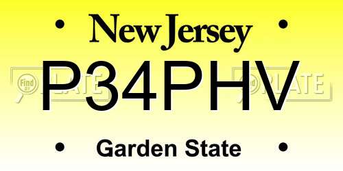 P34PHV New Jersey License Plate