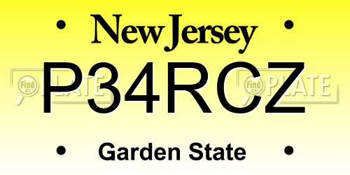 P34RCZ New Jersey License Plate