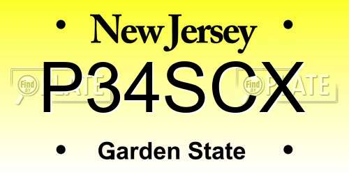 P34SCX New Jersey License Plate