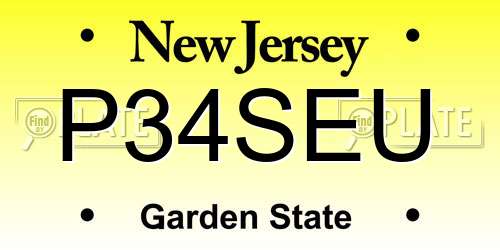 P34SEU New Jersey License Plate