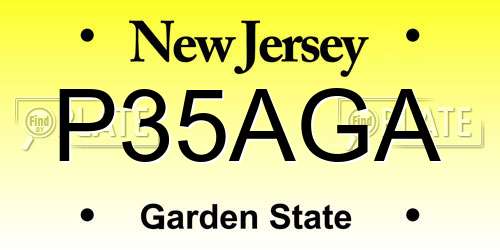 P35AGA New Jersey License Plate