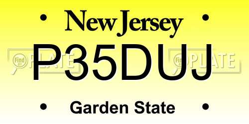 P35DUJ New Jersey License Plate