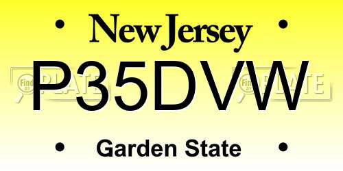P35DVW New Jersey License Plate