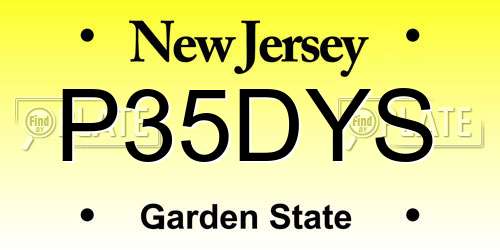P35DYS New Jersey License Plate