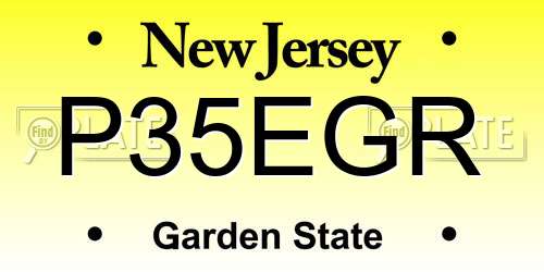 P35EGR New Jersey License Plate