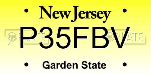 P35FBV New Jersey License Plate