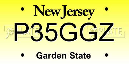 P35GGZ New Jersey License Plate