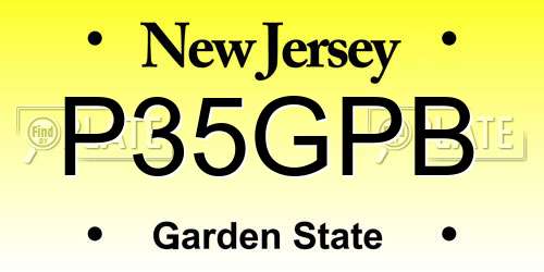 P35GPB New Jersey License Plate