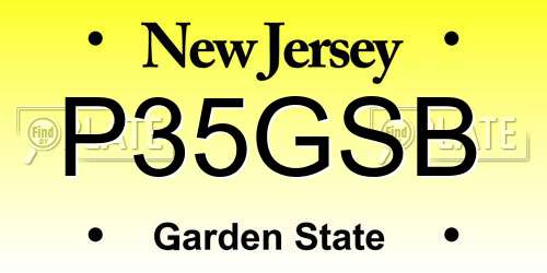 P35GSB New Jersey License Plate