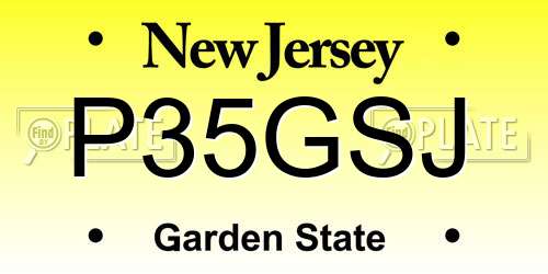 P35GSJ New Jersey License Plate