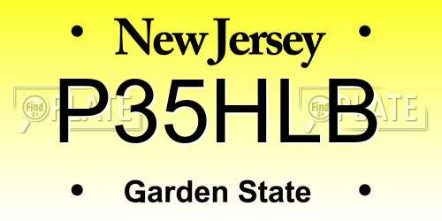 P35HLB New Jersey License Plate