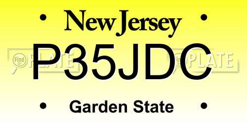 P35JDC New Jersey License Plate