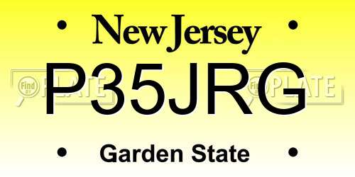 P35JRG New Jersey License Plate