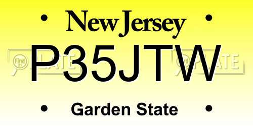 P35JTW New Jersey License Plate