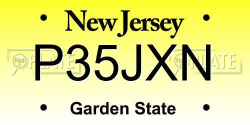 P35JXN New Jersey License Plate