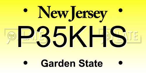 P35KHS New Jersey License Plate