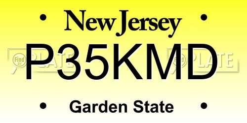 P35KMD New Jersey License Plate