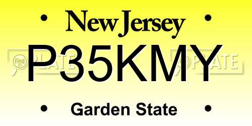 P35KMY New Jersey License Plate