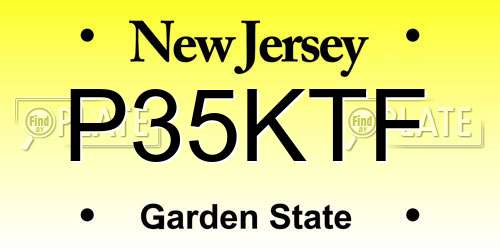 P35KTF New Jersey License Plate