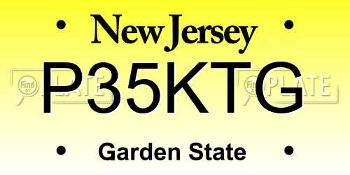 P35KTG New Jersey License Plate