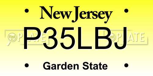 P35LBJ New Jersey License Plate