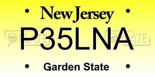 P35LNA New Jersey License Plate