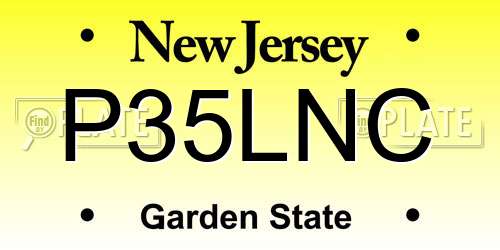 P35LNC New Jersey License Plate