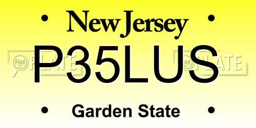 P35LUS New Jersey License Plate