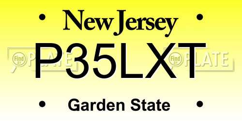 P35LXT New Jersey License Plate