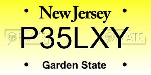 P35LXY New Jersey License Plate