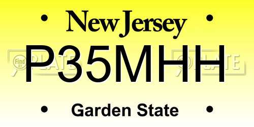 P35MHH New Jersey License Plate