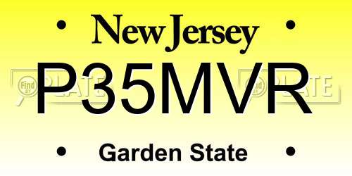 P35MVR New Jersey License Plate