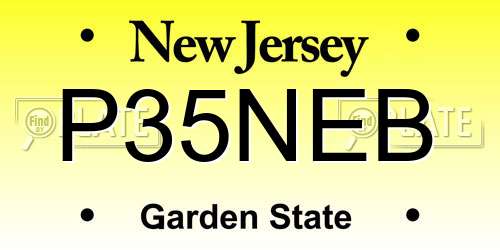 P35NEB New Jersey License Plate