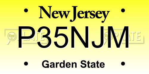 P35NJM New Jersey License Plate