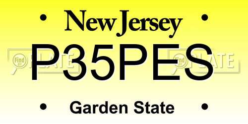 P35PES New Jersey License Plate