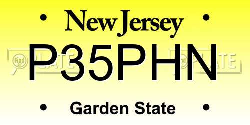 P35PHN New Jersey License Plate