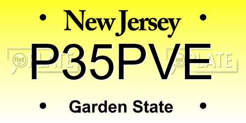 P35PVE New Jersey License Plate