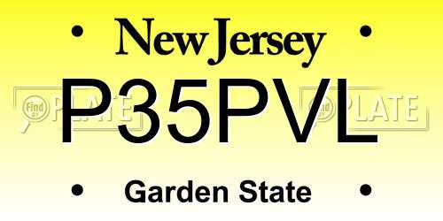 P35PVL New Jersey License Plate