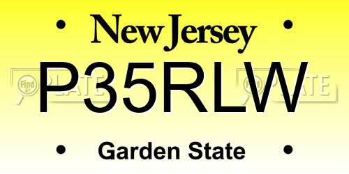 P35RLW New Jersey License Plate