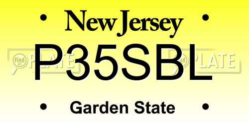 P35SBL New Jersey License Plate