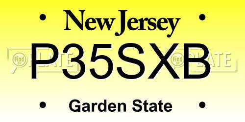 P35SXB New Jersey License Plate