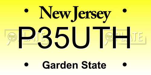 P35UTH New Jersey License Plate