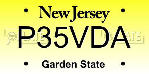 P35VDA New Jersey License Plate