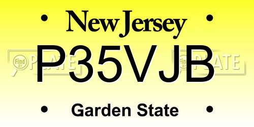 P35VJB New Jersey License Plate