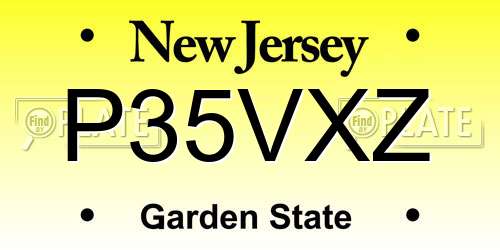 P35VXZ New Jersey License Plate
