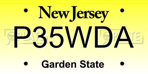 P35WDA New Jersey License Plate